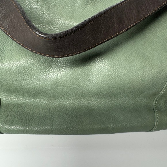 Sundance Made in Italy Leather Shoulder Bag Sage Green Hobo Style - Picture 4 of 16